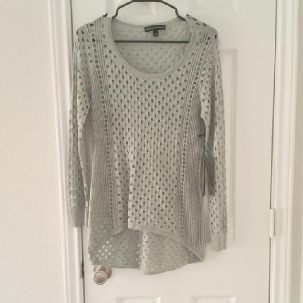 Rock & Republic Silver Textured Top